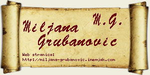Miljana Grubanović vizit kartica